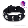 The spring of 2016 fashion titanium steel The skeleton skull wide leather friend gram bracelets bracelets